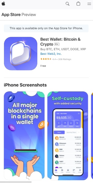 Download Best Wallet crypto staking app from the app store