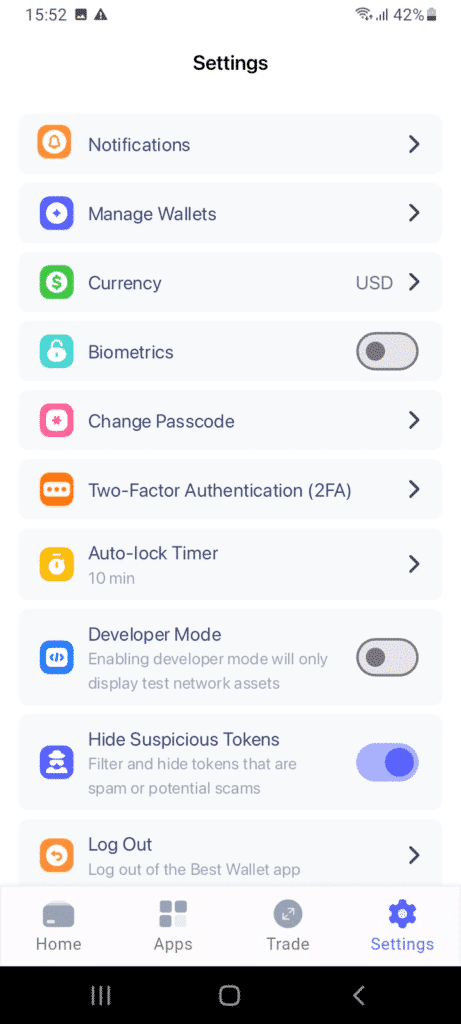 Best Wallet security features