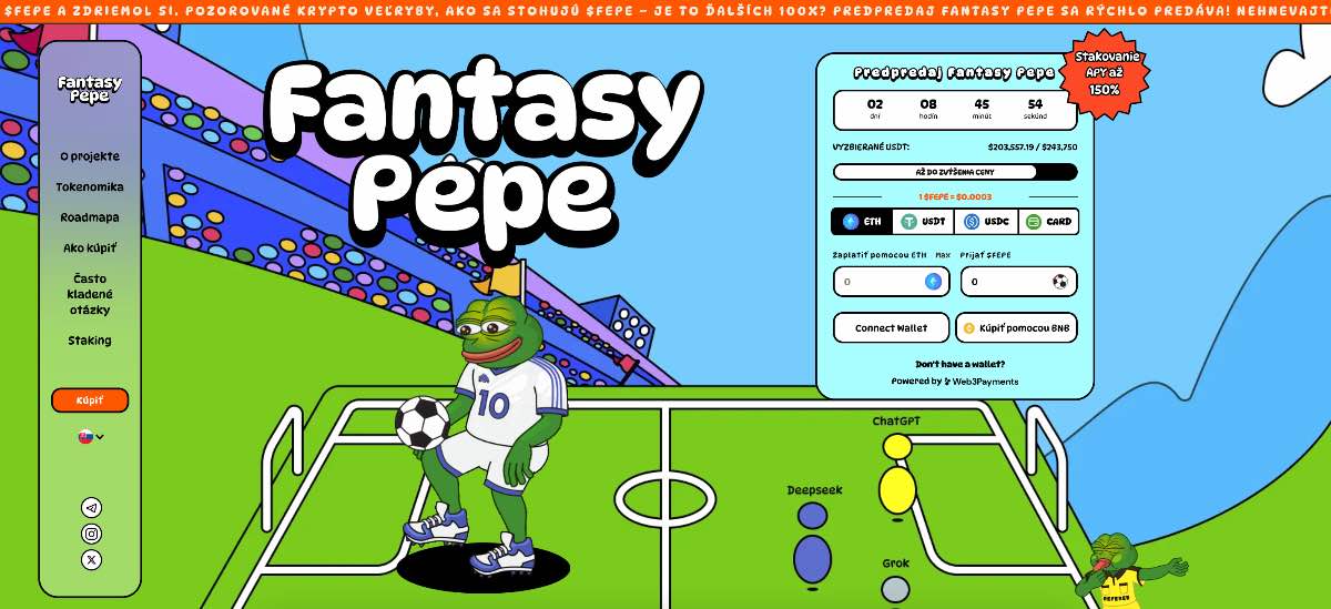 FEPE Fantasy Pepe nové kryptomeny pre rok 2025